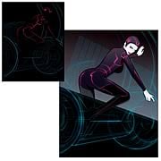 Disney Underground TRON Girl Enhanced Color Lithograph